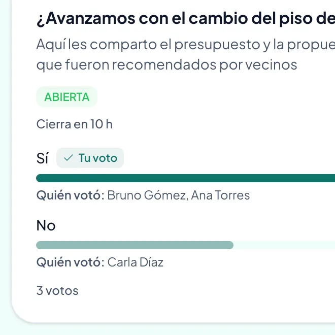 Votaciones de la comunidad