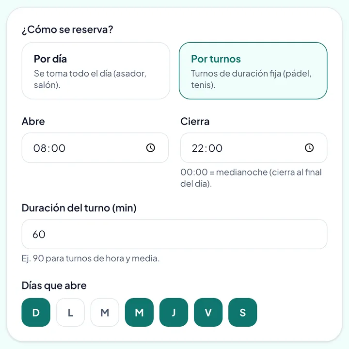 Gestión de espacios