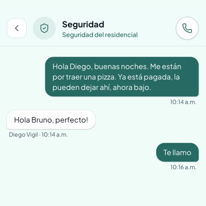 Llamar desde el chat